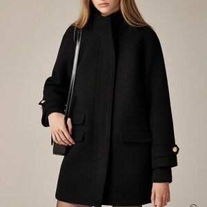 J. Crew Toscana Coat in Italian Stadium-cloth wool blend - black